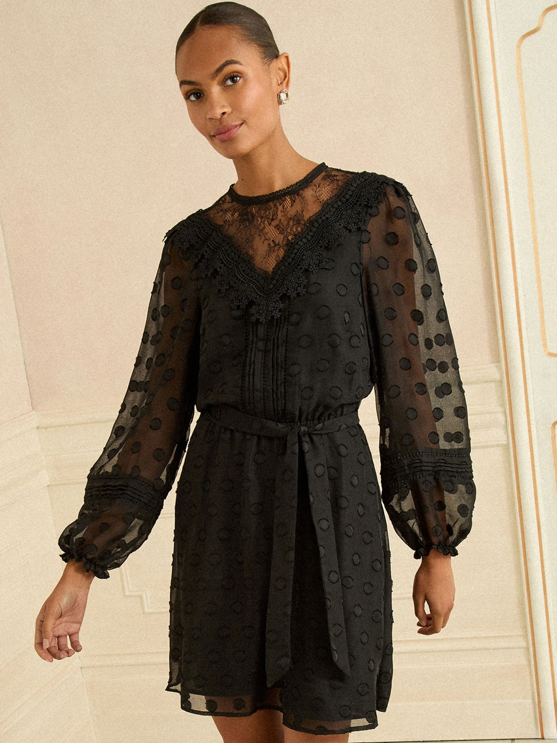 Love & Roses Spot Jacquard Mini Dress