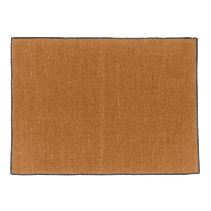 Haomy Set de table Borgo en lin enduit | Caramel