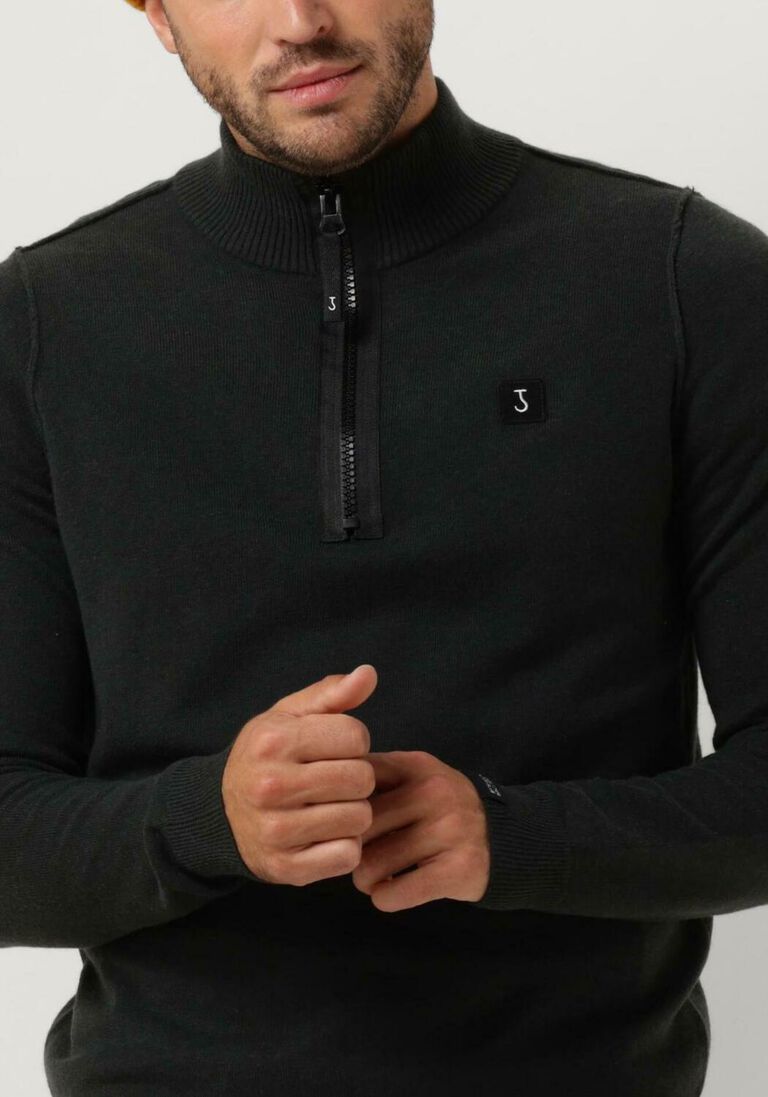 BUTCHER OF BLUE donkergroene butcher of blue trui clifden halfzip