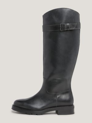 Botas de couro longas para motociclista