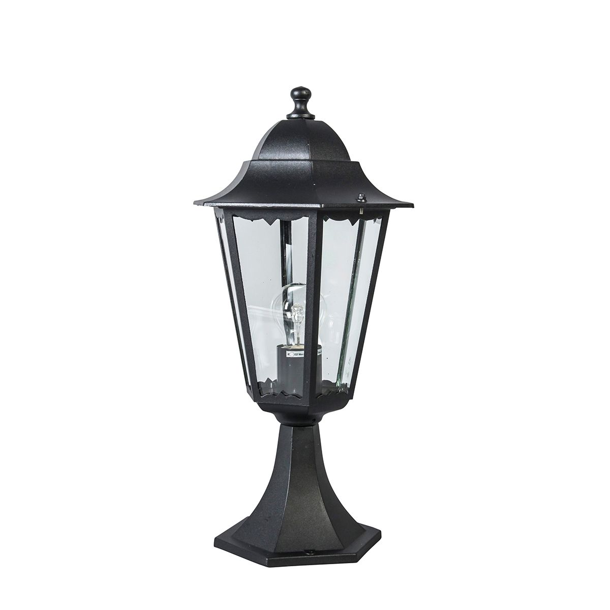 Buitenlantaarn sokkel zwart met grondpin en kabelmof 48cm IP44 - New Orleans