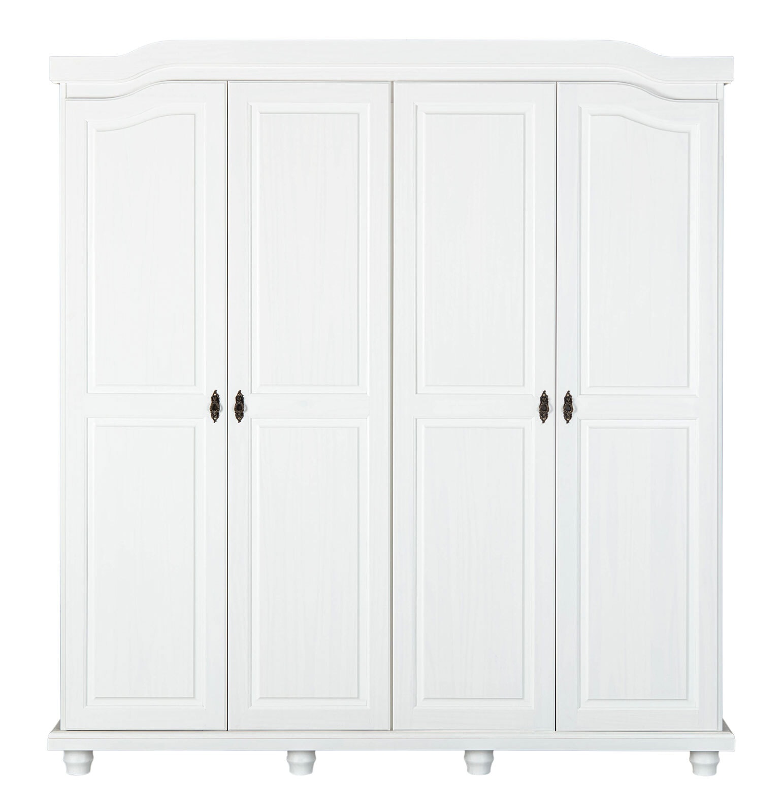Drehtürenschrank Fynn 182 x 197,5 cm Kiefer massiv weiß lackiert