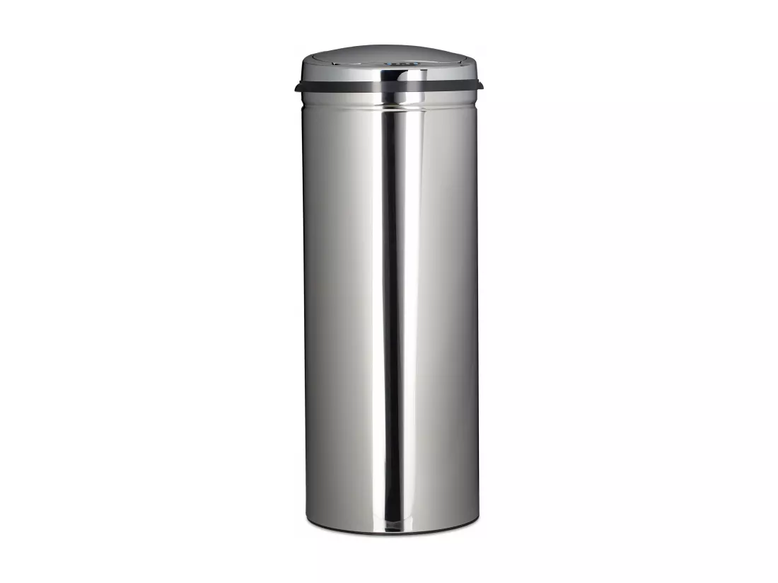 Poubelle cuisine en inox métal argenté 30 x 30 x 80 cm 13_0002329