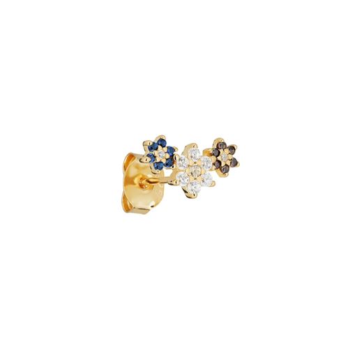 The Earring Shop Trois Fleurs Ørering, Sapphire-Rhodolite