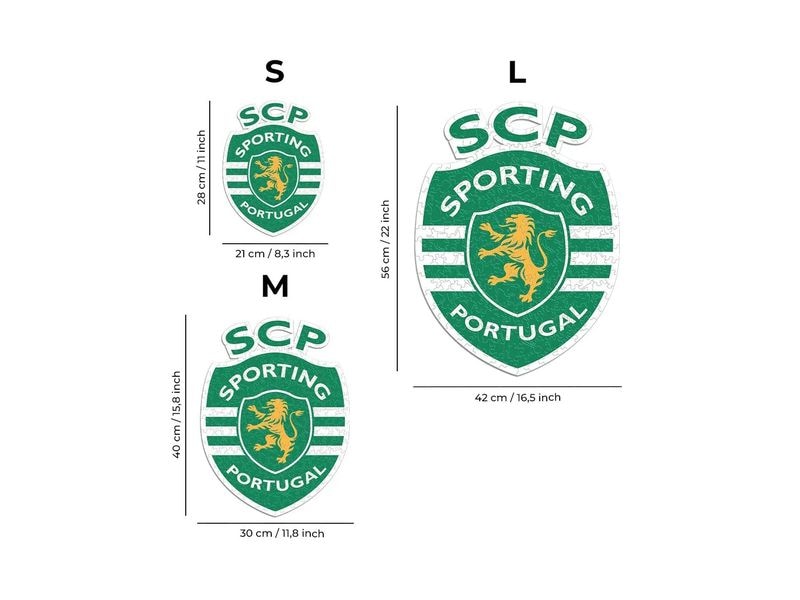 Iconic Puzzle Sporting CP – Logo Offizielles Holzpuzzle, Grösse M
