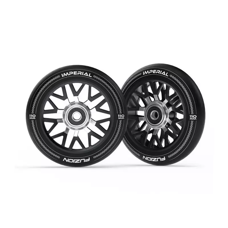 Paire de roues trottinette FUZION Imperial Black/Black 110mm