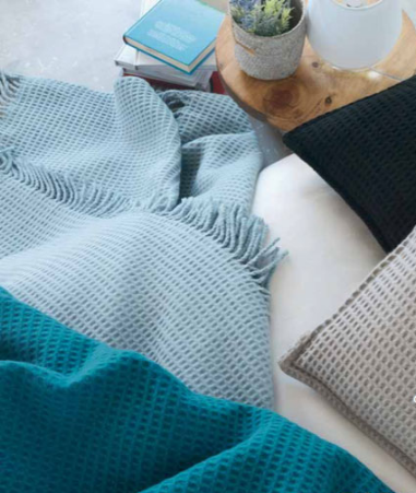 Euromant plaid Wafel Moss groen 140 x 180 cm