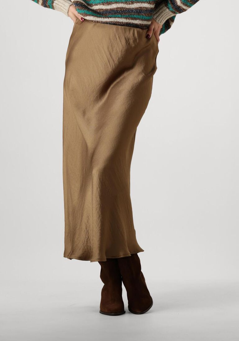 groene summum midirok skirt heavy silk touch