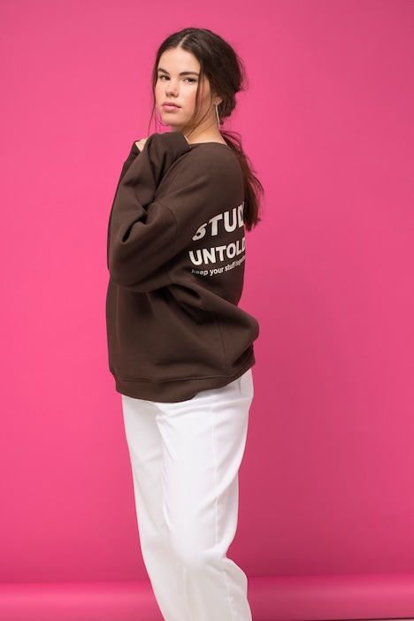 Sweatshirt, oversized, großer Rückenprint, Rundhals, weiter Langarm