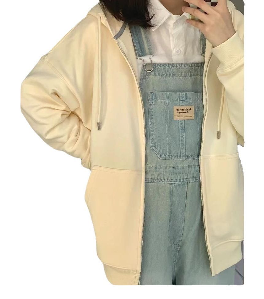 Hevnir - Effen oversized hoodie met rits