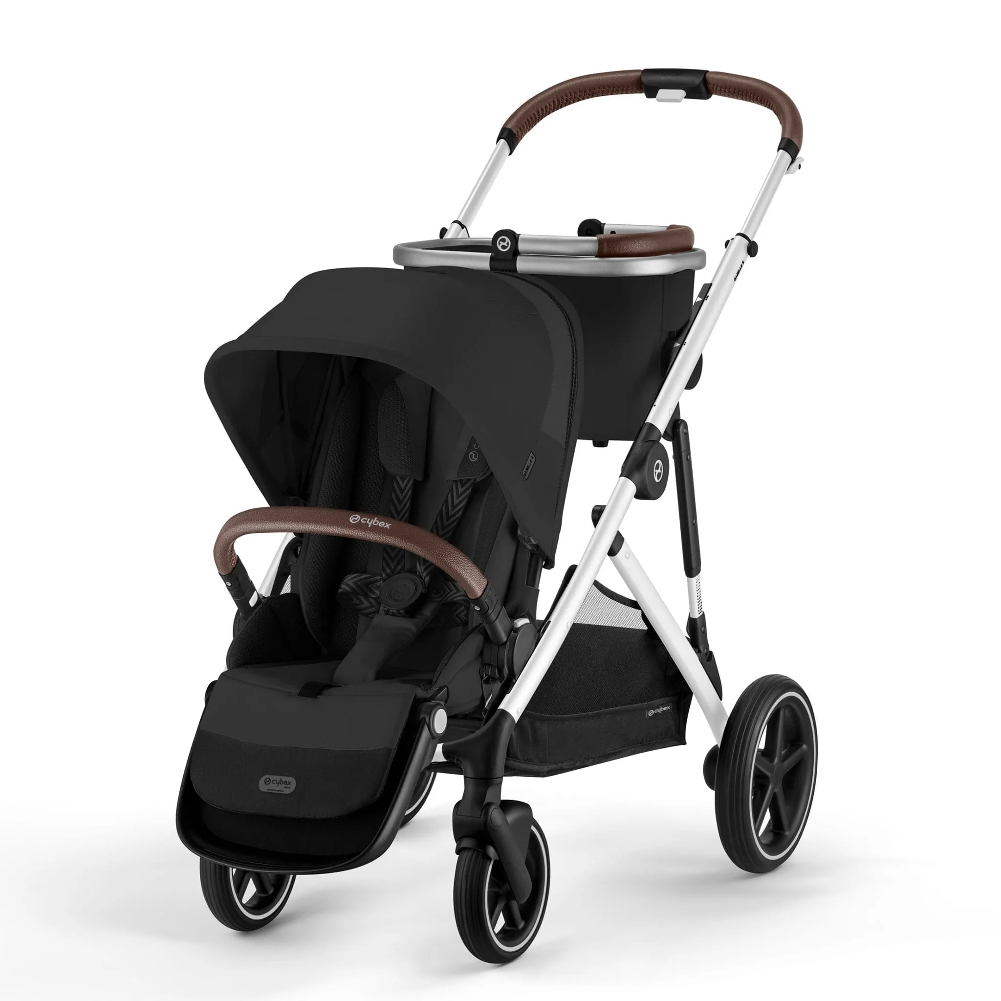 Cybex Poussette Gazelle S 2 – Châssis couleur argent avec siège Noir Moon