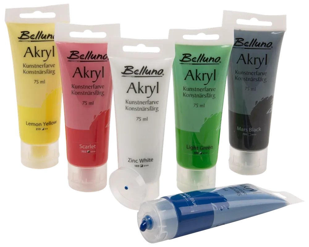 Belluno Akrylfarvesæt 6 x 75 ml