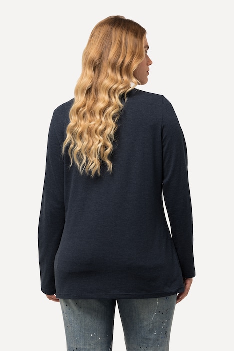 Shirt, Rippjersey, Slim, V-Ausschnitt, Langarm