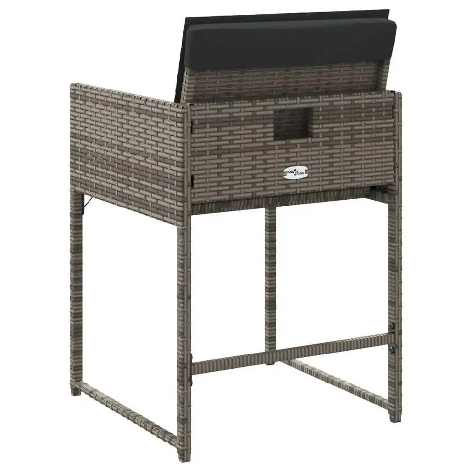 vidaXL - Tuinstoelen - Kussens - Grijs - Poly rattan - 4 stuks