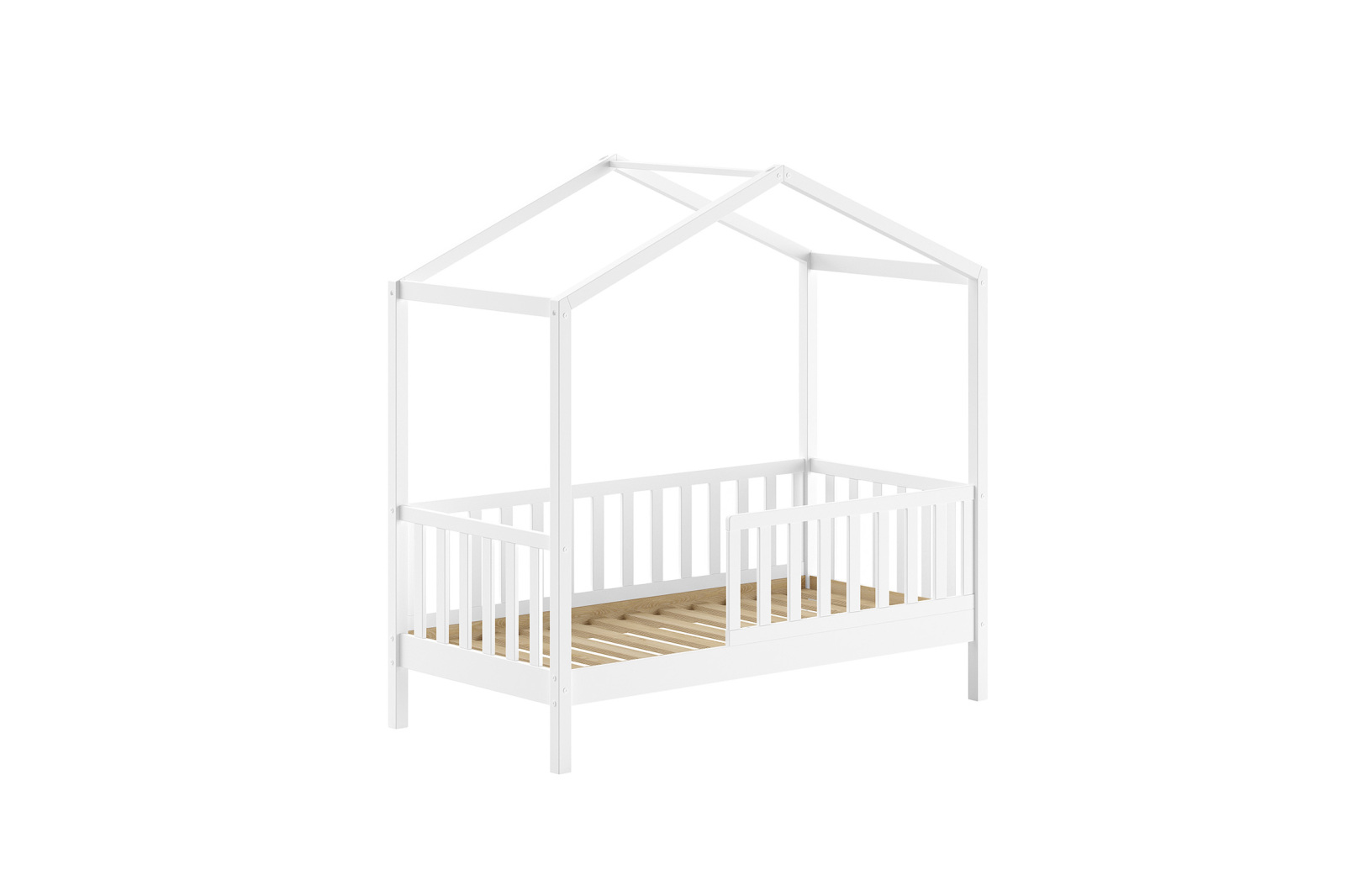 Hausbett DALLAS - weiß - Kiefer massiv - 70x140 cm