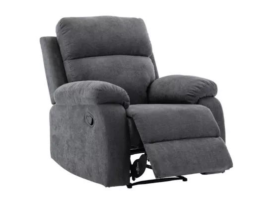 Canapés 3 places 2 places et un fauteuil relax en tissu TOLZANO - Anthracite