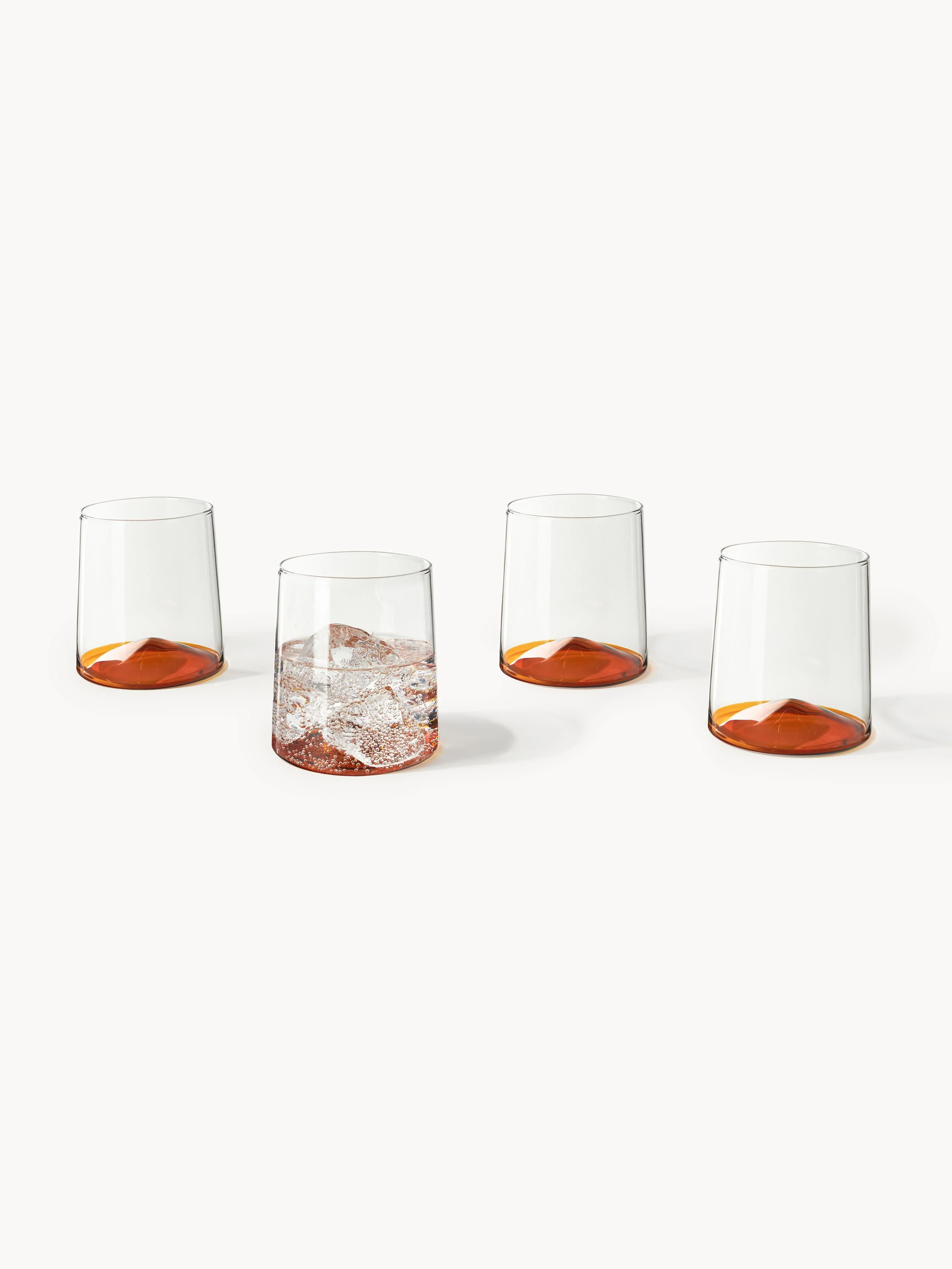 Mondgeblazen waterglazen Hadley, 4-delig