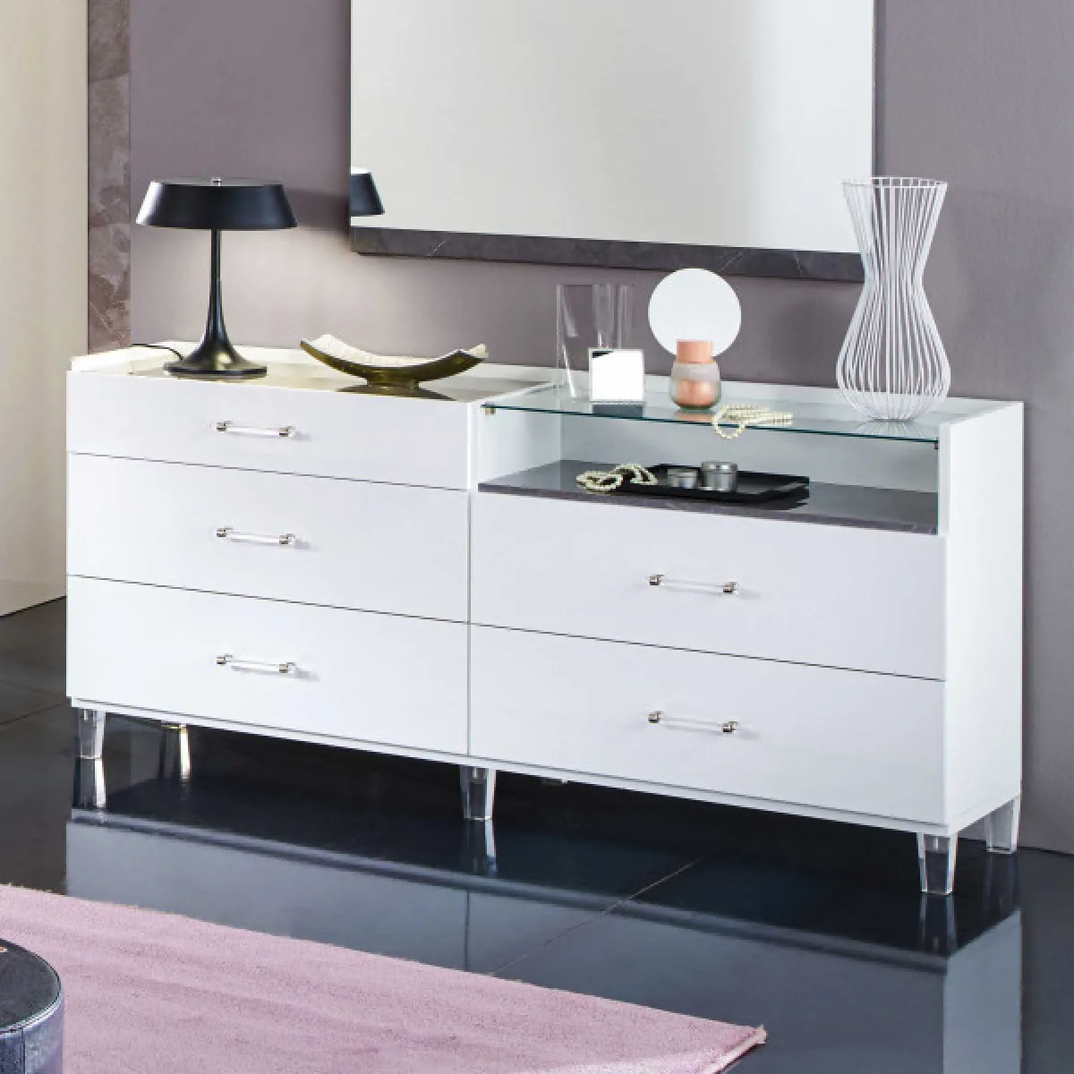 Dansmamaison Daimana Commode Blanc Marbre