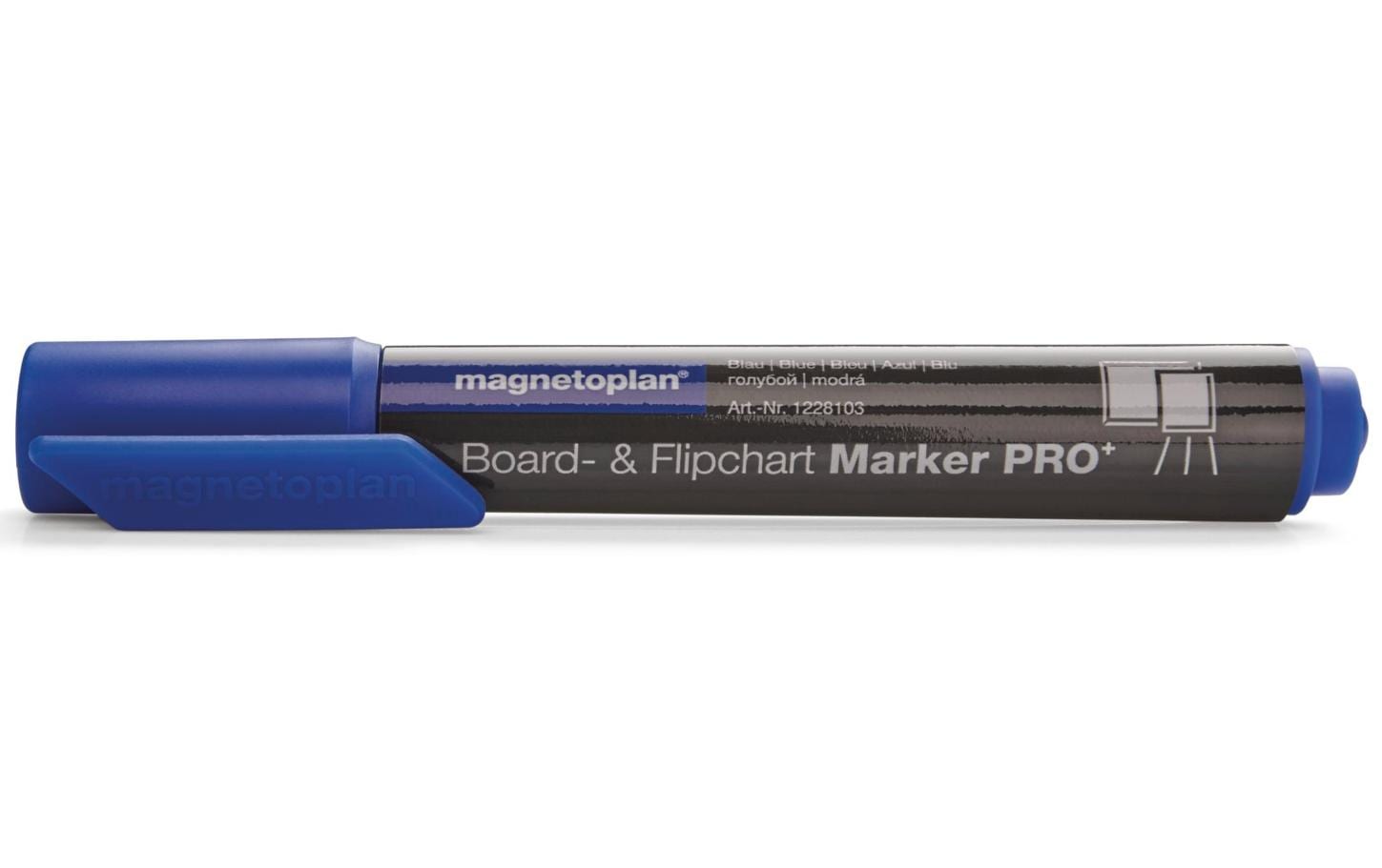 Flipchart-Marker Pro+ Blau, 4 StückMarker für trocken abwischbare Whiteboards, Glasboards und Flipchartpapier