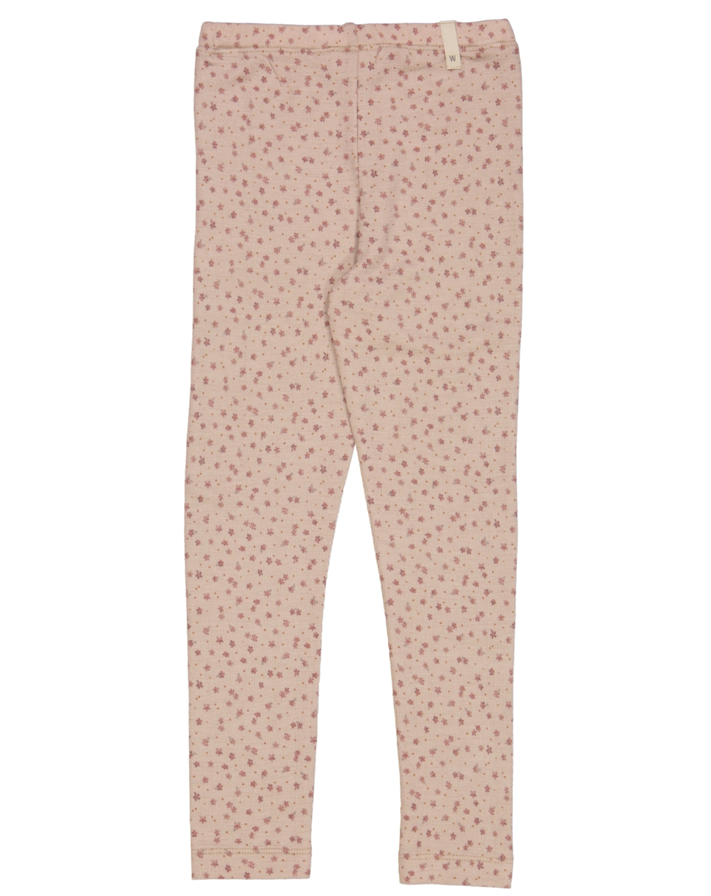 Woll-Leggings FLOWER DOTS in powder