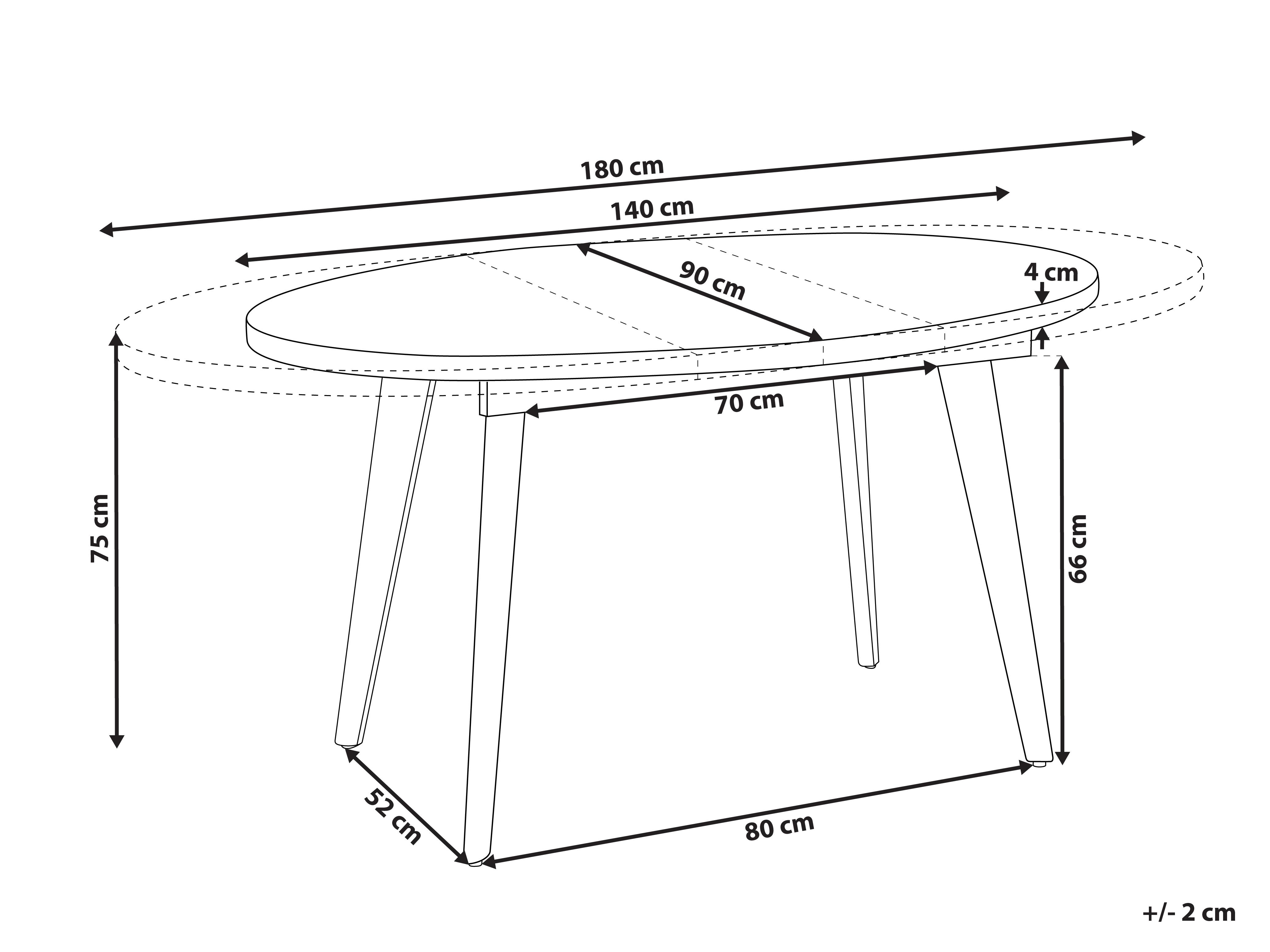 Eettafel uitschuifbaar DUTTON Bruin 90 cm 140/180 cm
