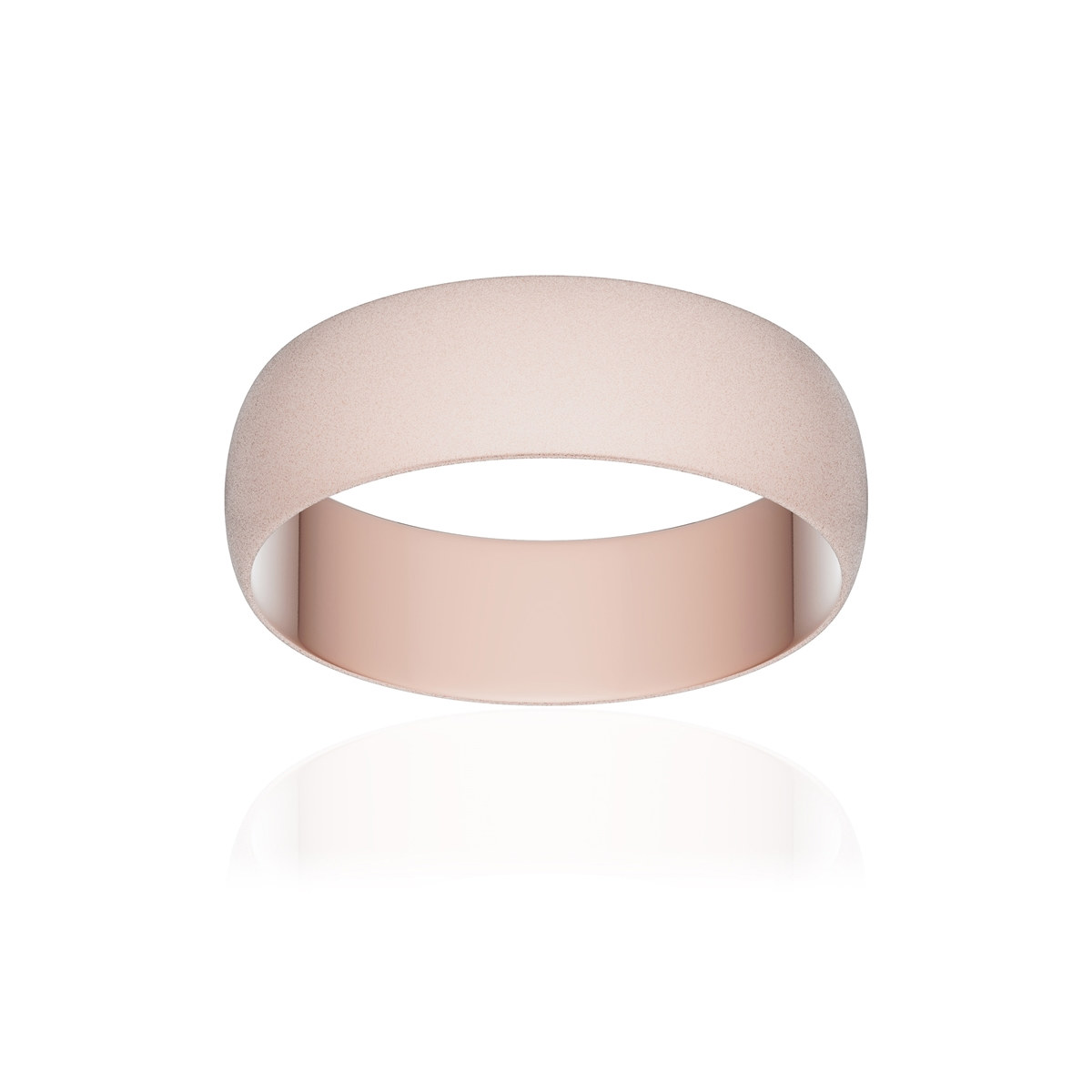 Alliance or 750 rose sablé ruban 6mm