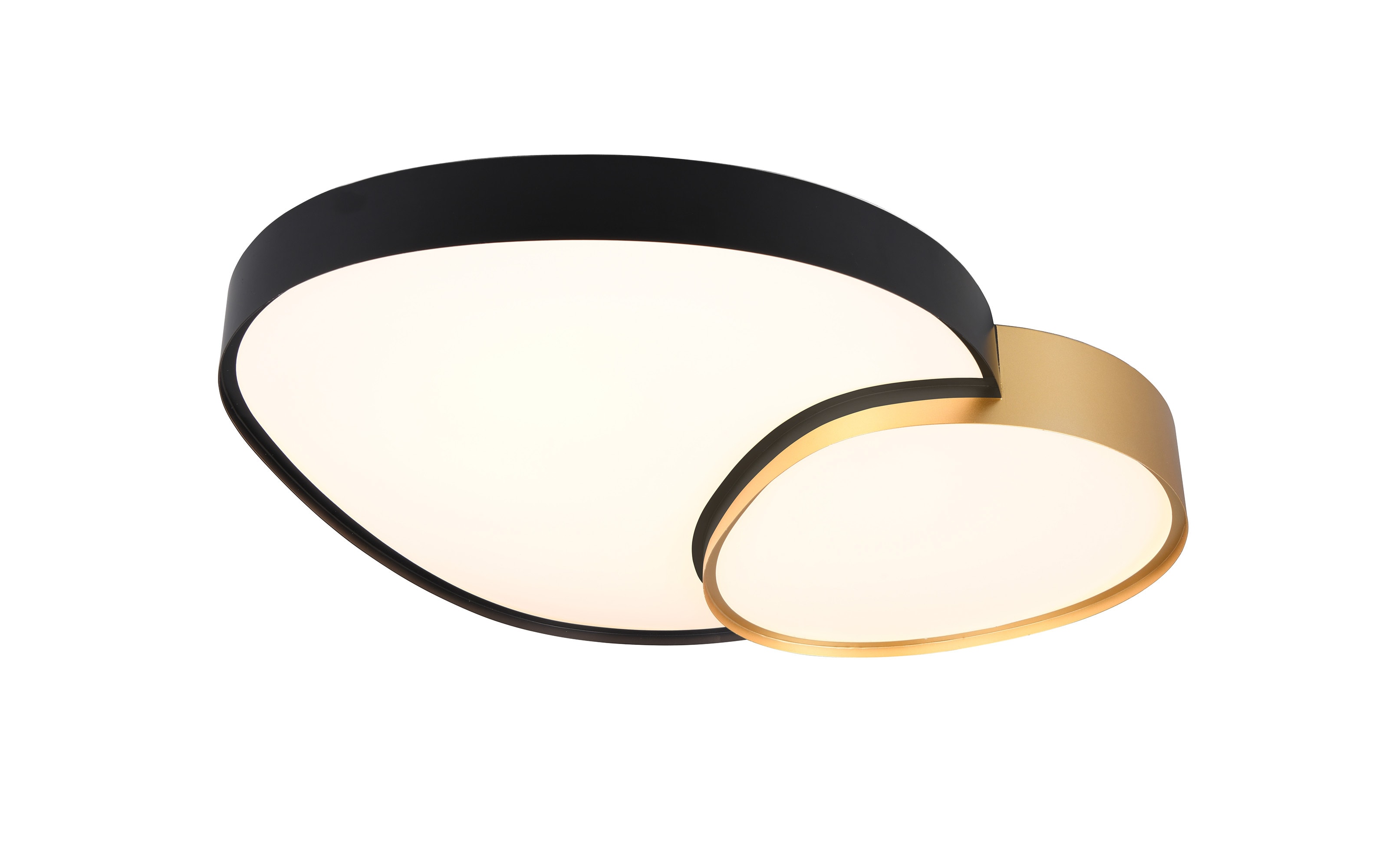 LED-Deckenleuchte CCT Rise, schwarz/gold, 77 cm, inkl. Fernbedienung