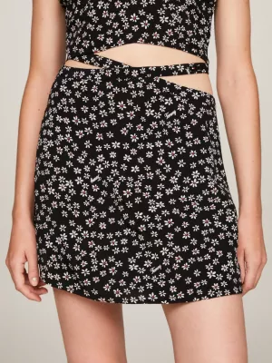 Minissaia com estampa floral miúda