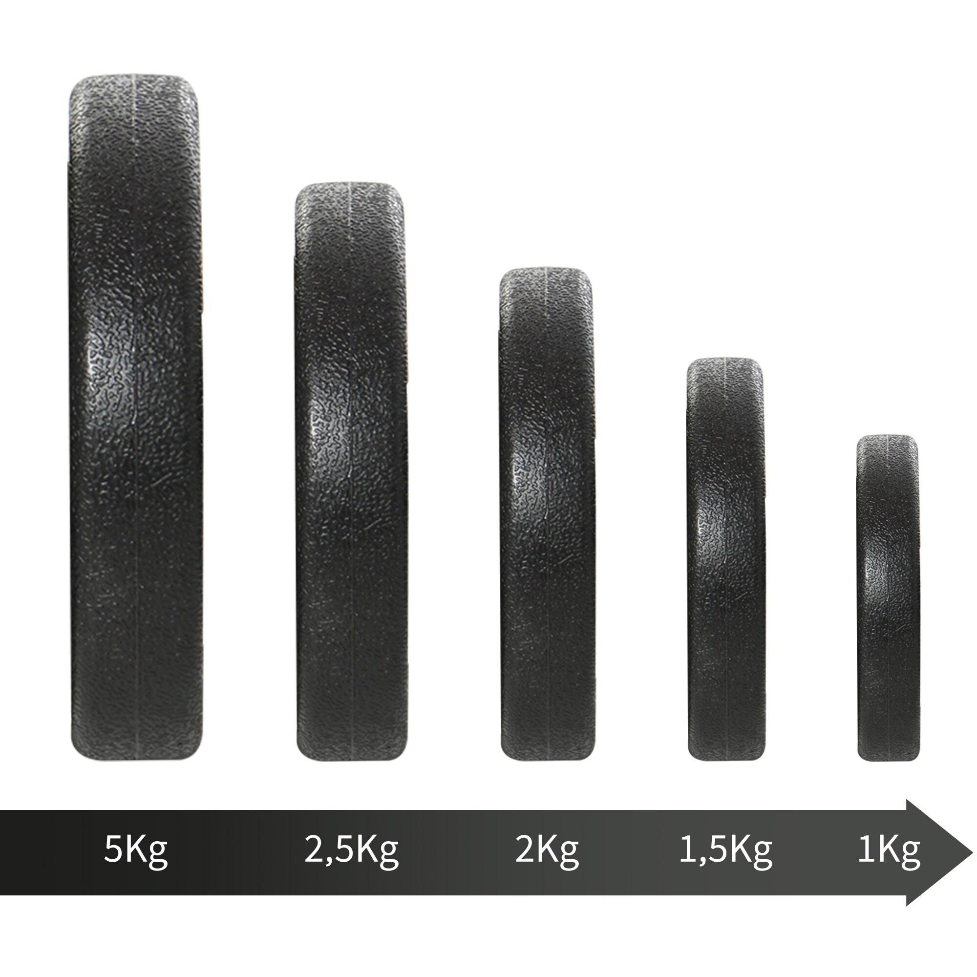 HOMCOM Kurzhantel-Set mit 1,5 und 5 kg Gewichtscheiben schwarz Ø24,5 x 4,3H cm