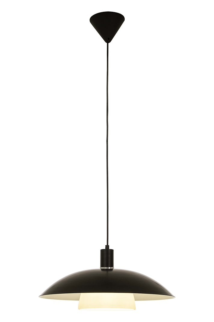 Alfa taklampe Svart E27, inkludert ringer i krom og matt messing