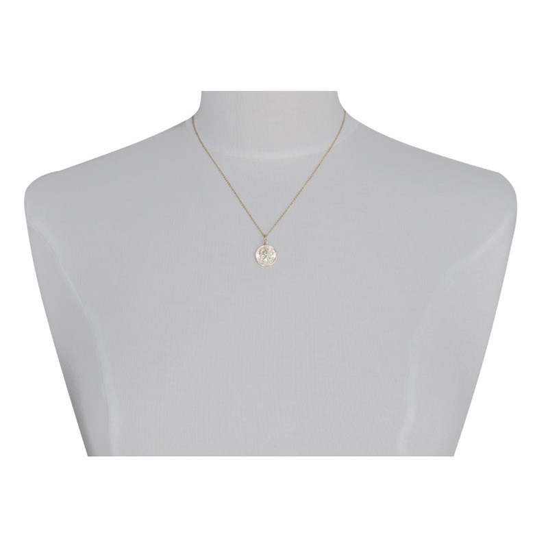 Pendentif Plaqué Or Médaille Ronde Saint Christophe