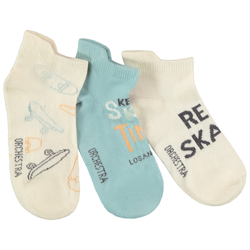 Lot de 3 paires de chaussettes courtes Skate pour garçon