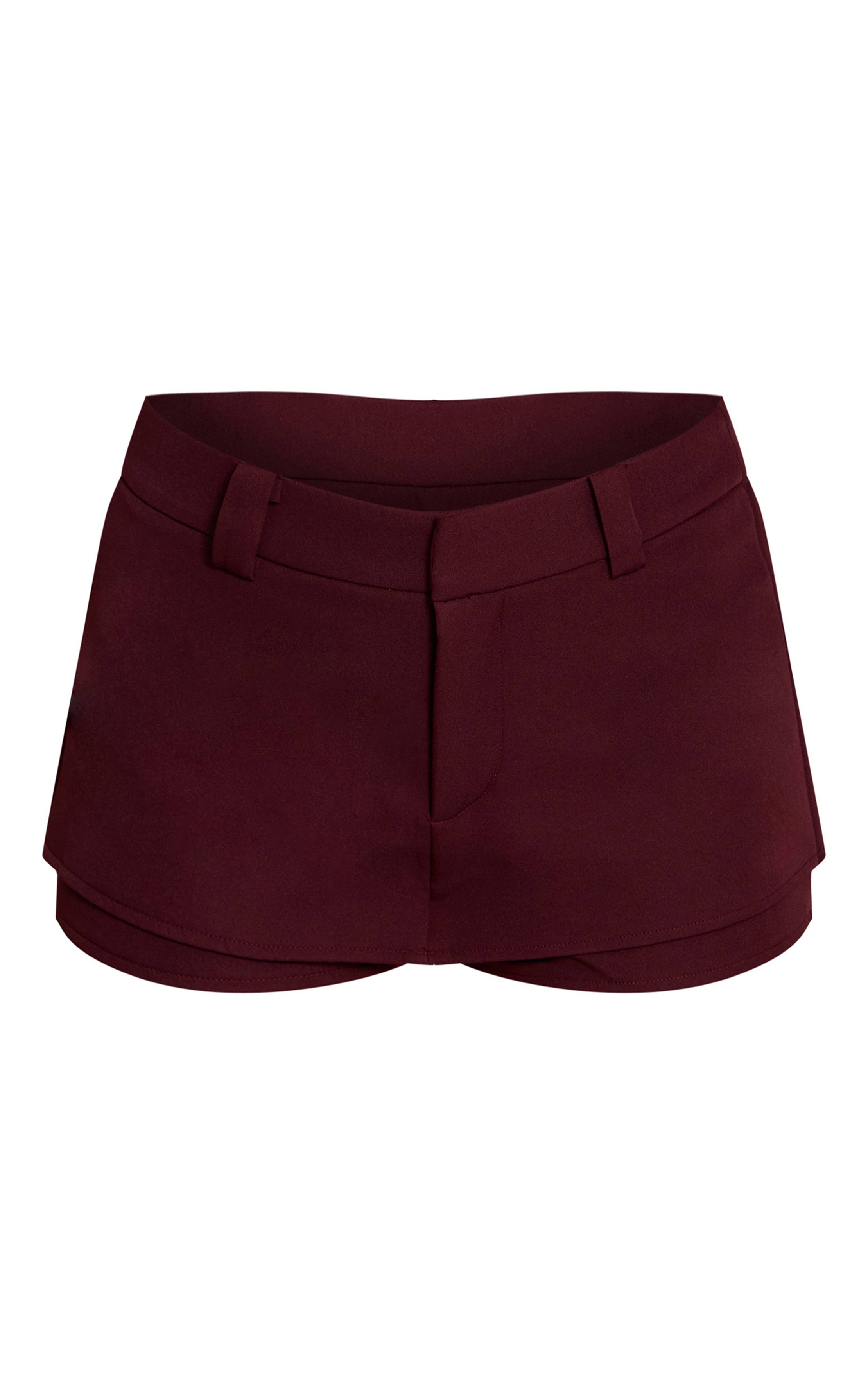 Dark Plum Ensemble Coordonné Jupe-short Ajustée Tissée
