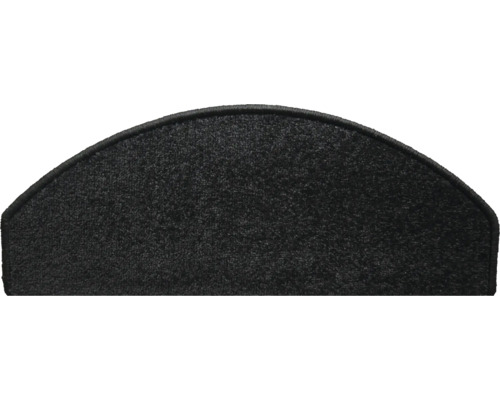 Dynasty zwarte halfronde trapmattenset, 28x65 cm, 15 stuks