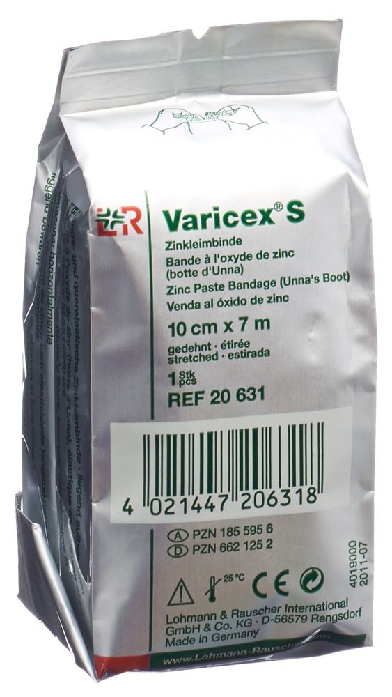 VARICEX S Zinkleimbinde<br>1 Stück, 10cmx7m