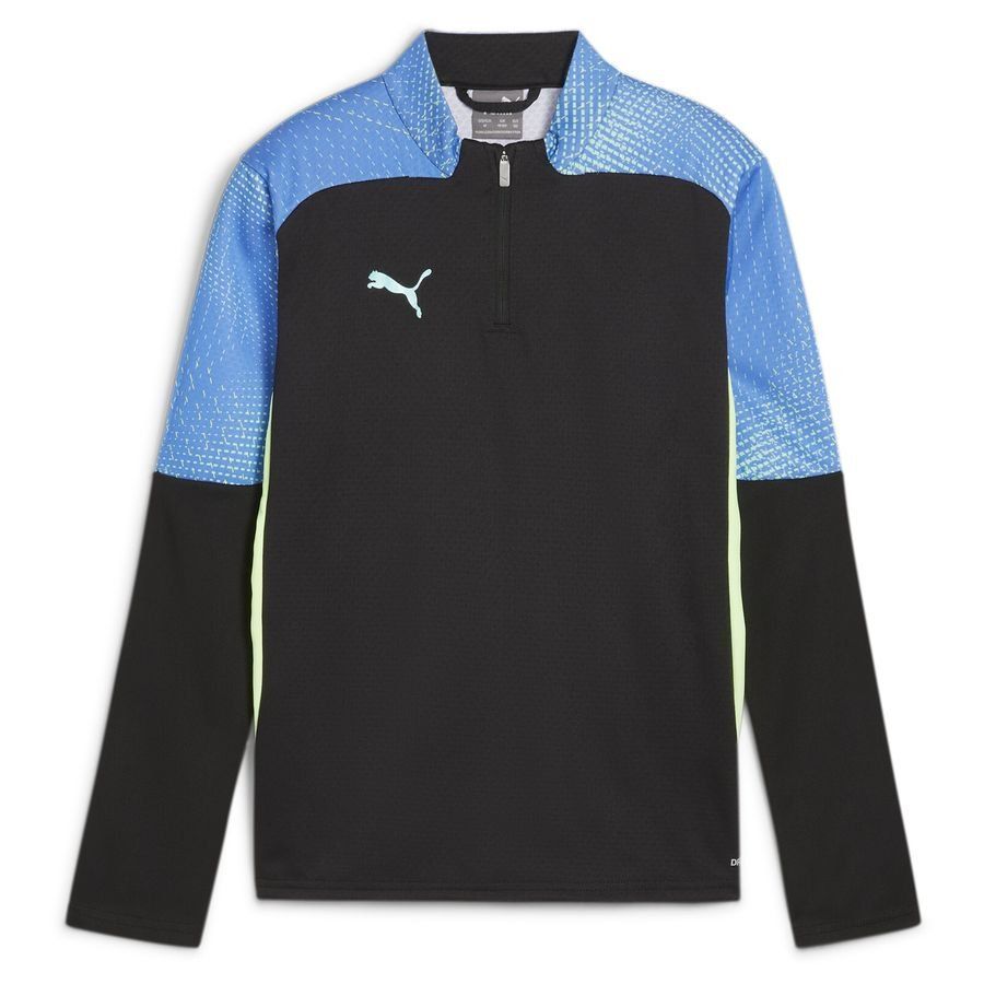 PUMA Maillot d'Entraînement IndividualFINAL Fermeture Éclair 1/4 - Noir/Fizzy Apple Enfant
