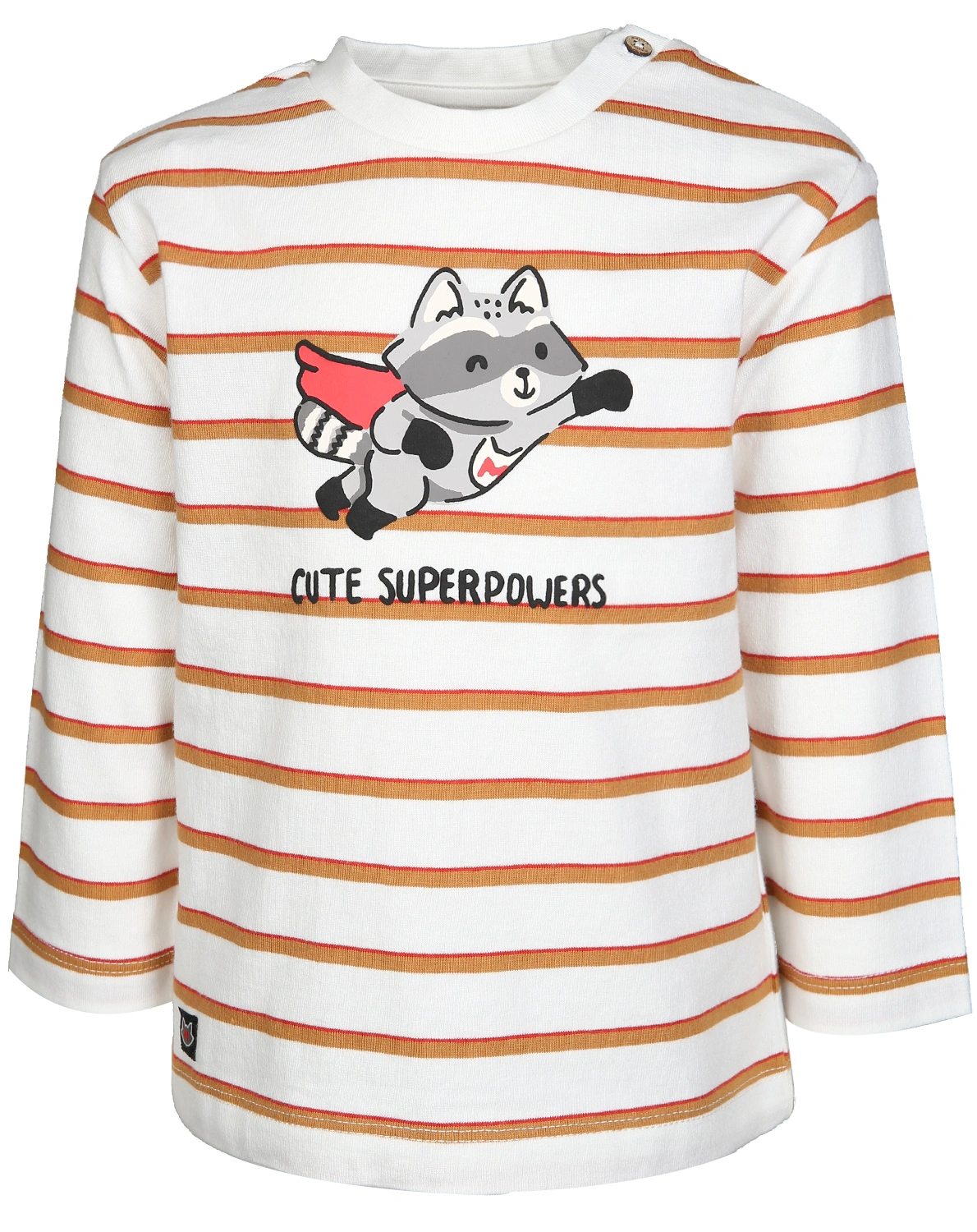 Langarm-Shirt CUTE SUPERPOWERS  in weiß/braun