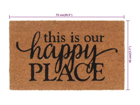 Tapis de porte naturel 45x75 cm fibre de coco touffeté