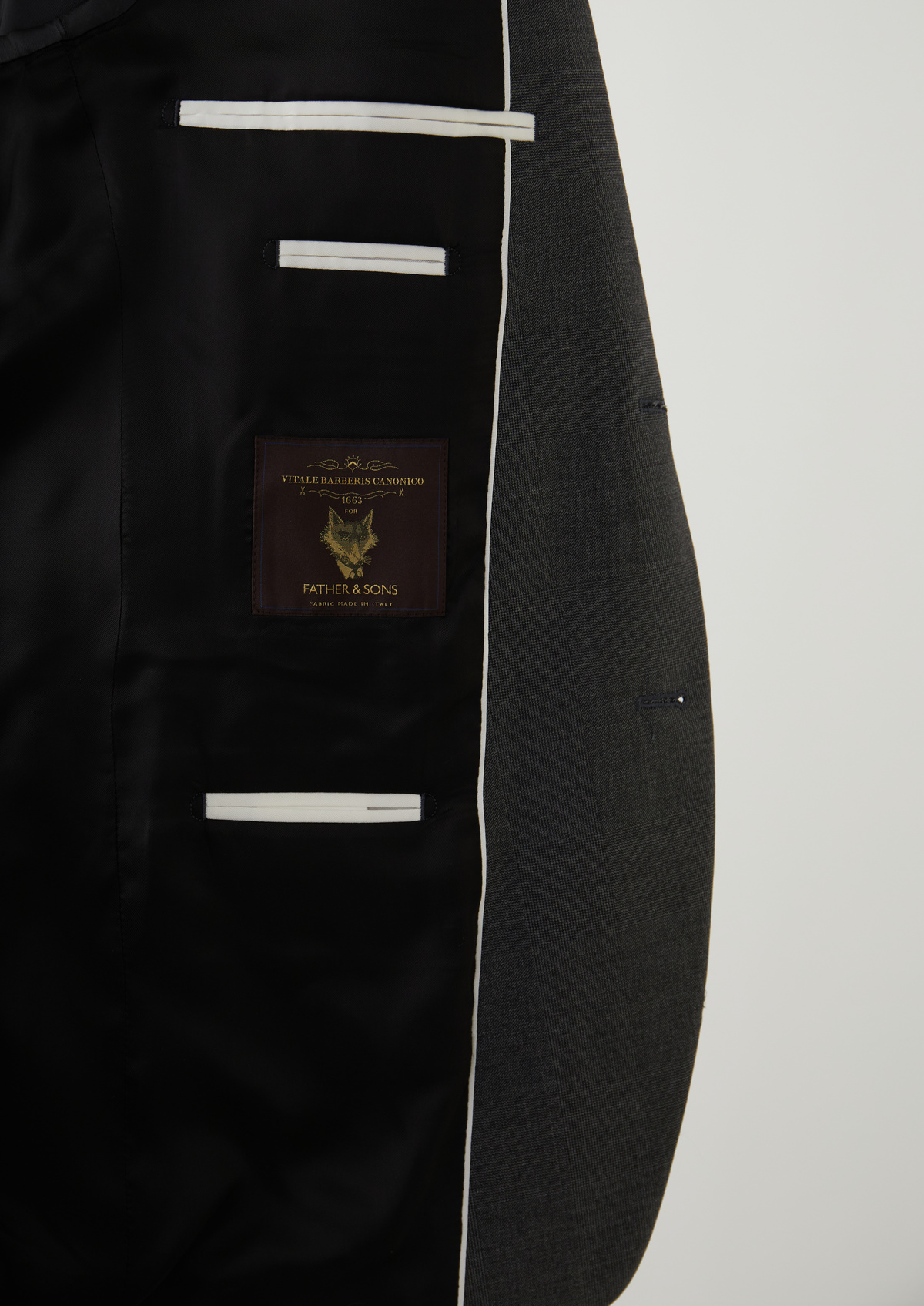 Veste de costume Regular en laine Vitale Barberis Canonico gris Prince de Galles