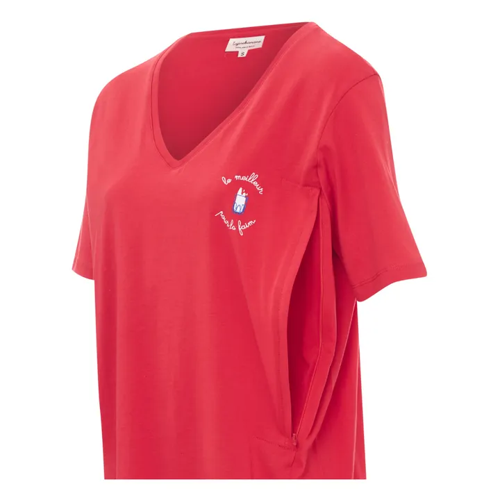 Tajinebanane T-Shirt d'allaitement Le meilleur pour la faim | Rouge