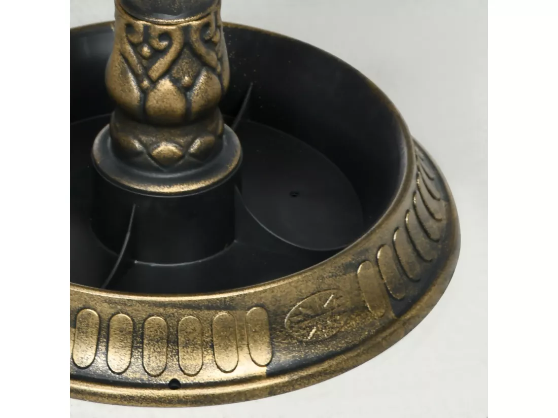 Bain d'oiseaux abreuvoir pour oiseaux jardinière 3 en 1 dim. Ø 50 x 72H cm PP bronze antique