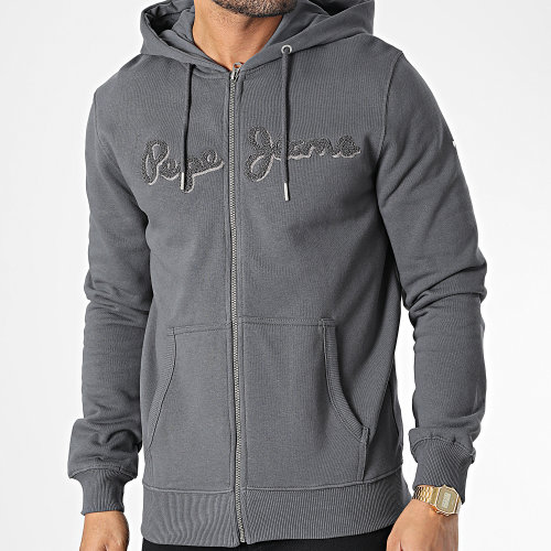 Sweat Zippé Capuche Ryan PM582329 Gris Anthracite