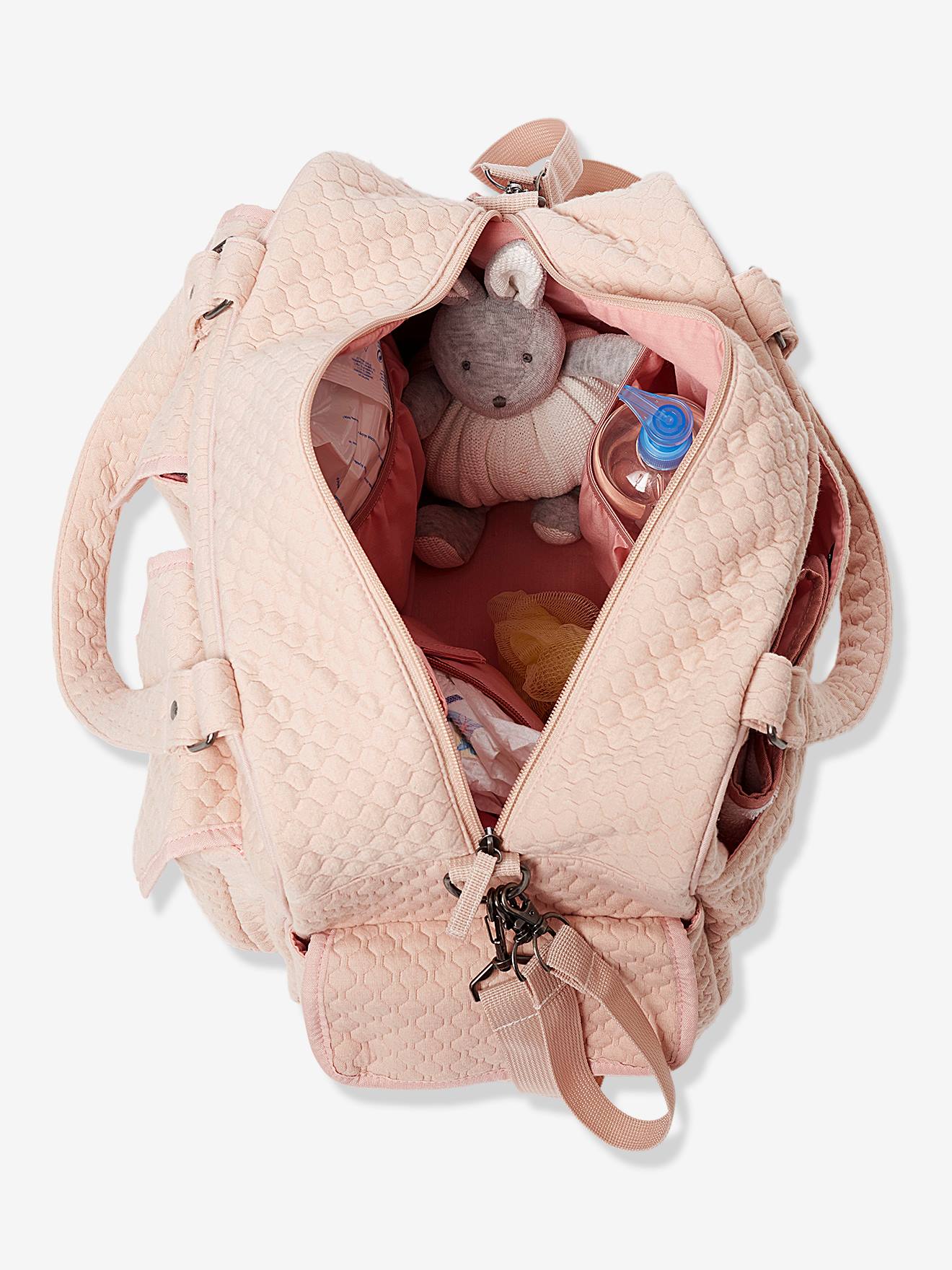 Bolsa trocador com vários bolsos VERTBAUDET Journée, rosa claro