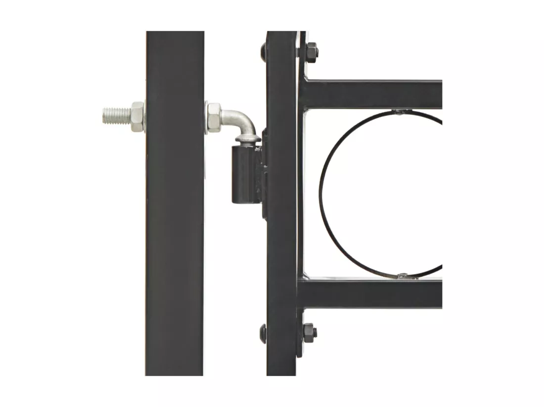 Portail de jardin avec dessus arqué Acier 100 x 125 cm Noir