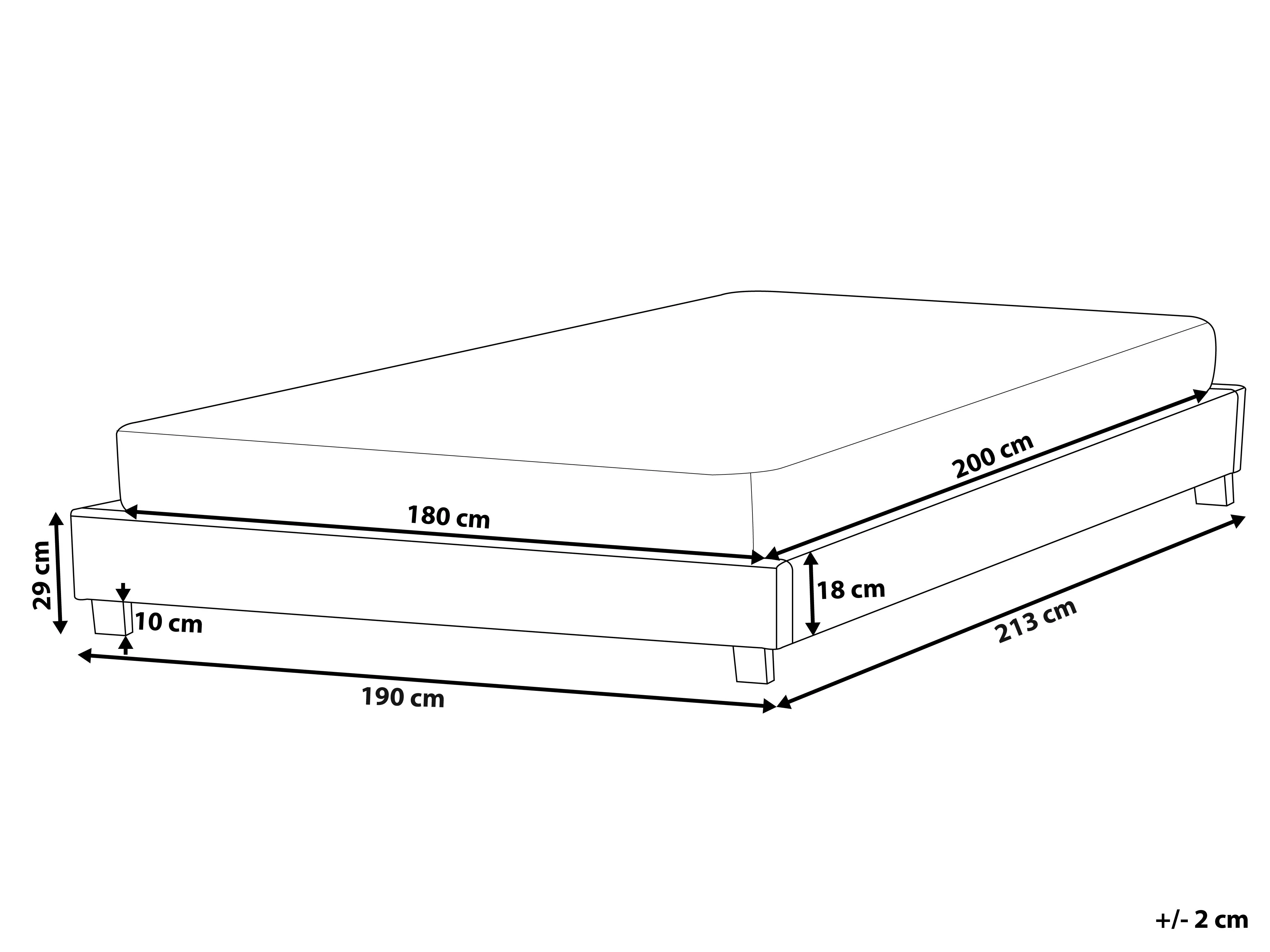 Bed zonder hoofdbord Bouclé ROANNE 180 x 200 cm Taupe
