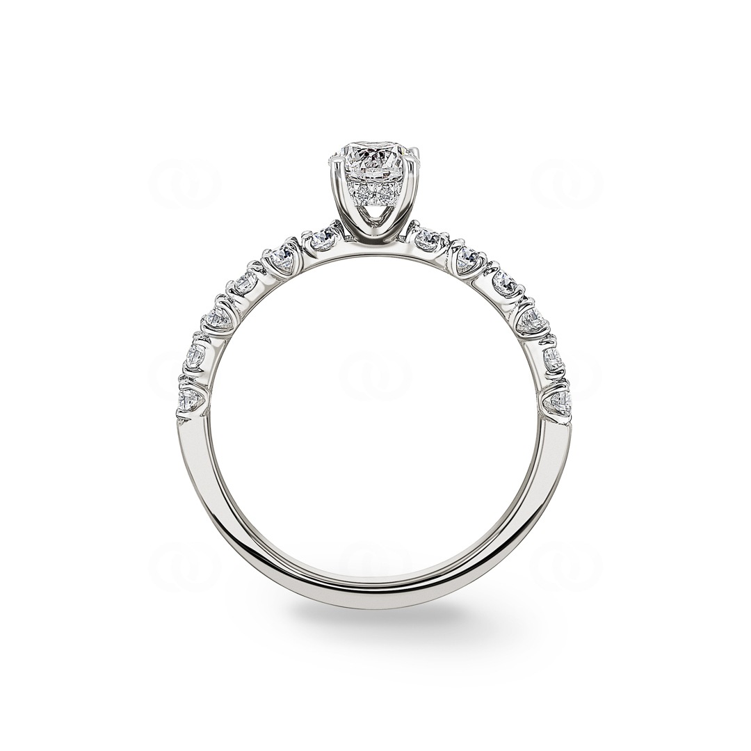 0.90ct Diamanten Pavé Solitärring 750/18 K Weissgold