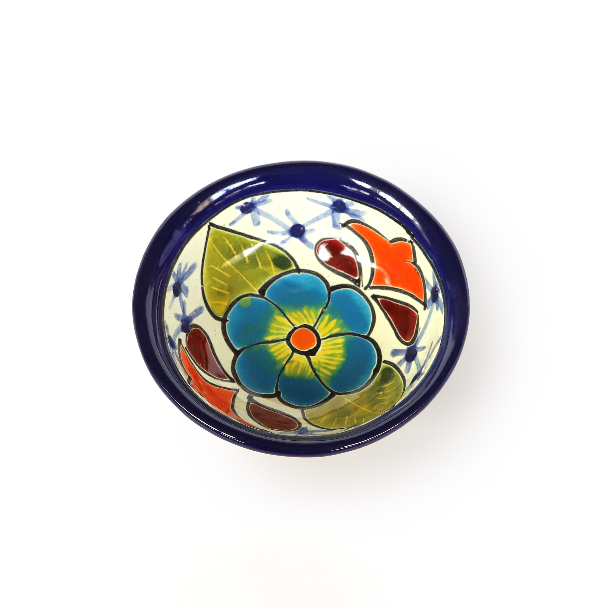 Keramik-Schälchen auf Füßen blau, multicolor, Ø 10 cm, H 5 cm zu 8,00