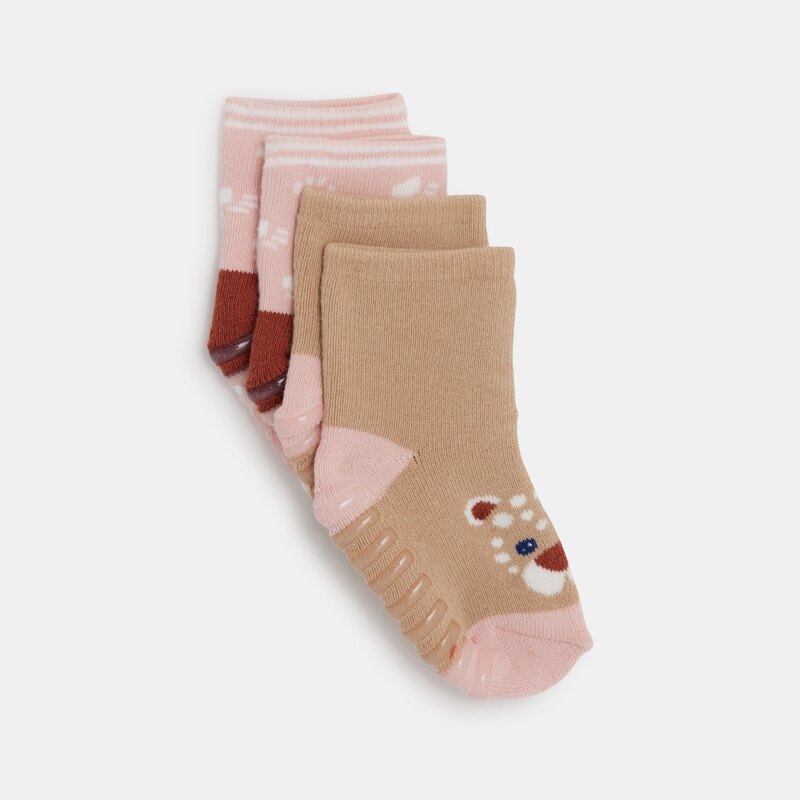 Chaussettes panthère rose bébé fille (lot de 2) Rose