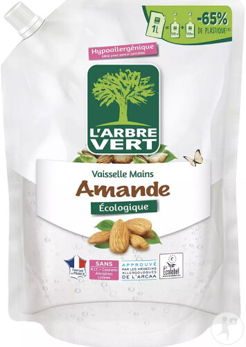 Arbre Vert Vaisselle Mains Amande Recharge 1l