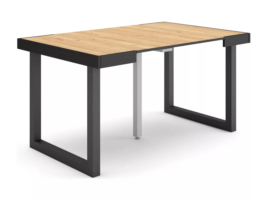 Table console extensible, 140, Pour 6 personnes, Pieds bois massif